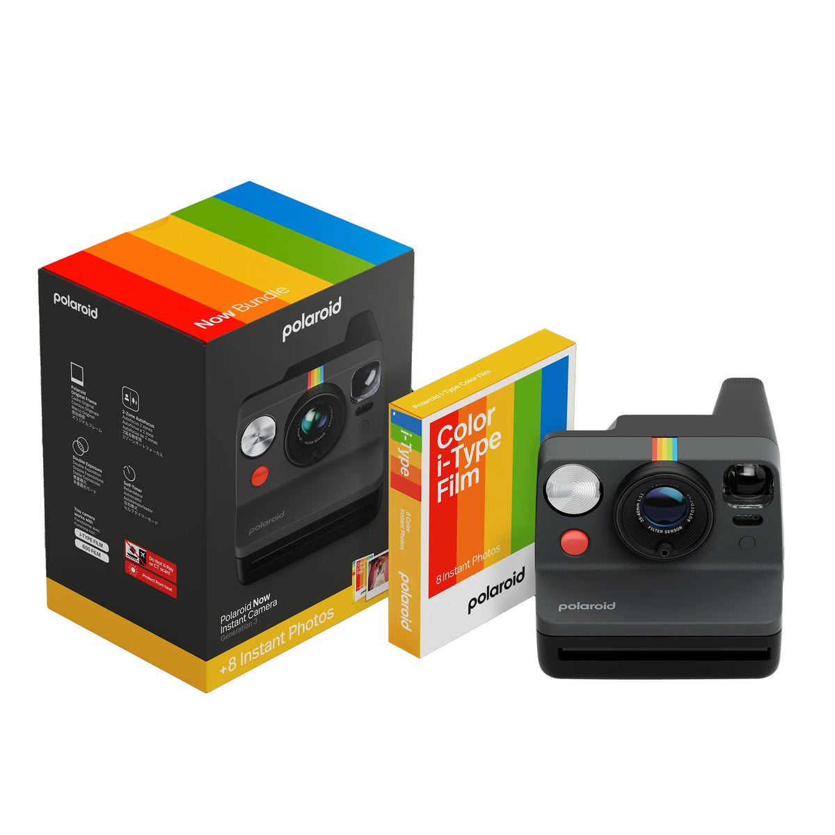 Polaroid Now Generation 3 Black + Color Film Bundle (8 photos)